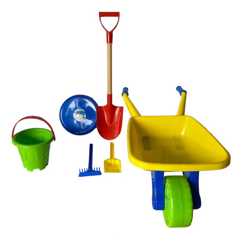 Set Carretilla Infantil Grande Playera + Accesorios Juguetes