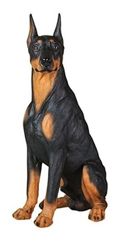 Cllx Adornos De Jardin, Estatua De Perro Doberman Realista,