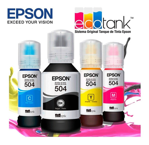 Tinta Original Epson L6161 L4150 L4160 L6191 L6171 T504 Kit 