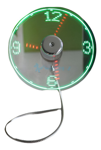 Usb Pantalla Led Reloj Escritorio Ventilador Fresco Ajustabl