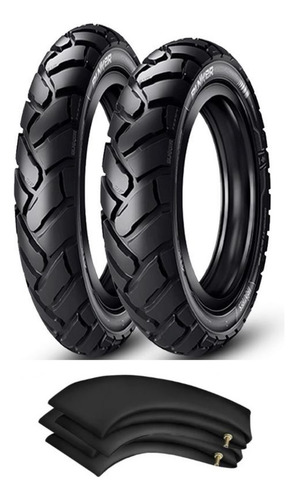 Par Pneu E Camaras Bros Xre 190 110/90-17 E 90/90-19 Bunker