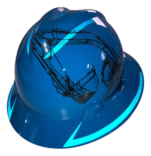 Casco Seguridad Msa Azul Reflejante Diseño