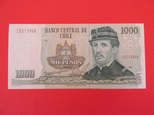 Billete Chile 1.000 Pesos Firmado Bardon-molina 1980 Unc