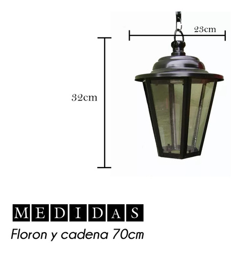 Imagen 3 de 6 de Farol Exterior Colgante Bajo Consumo Fabrica 1029