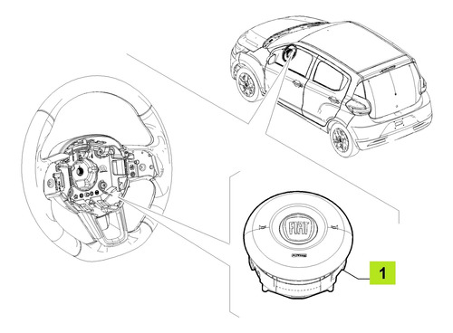 Airbag Conductor -original- Fiat Mobi 2017- (341-hb432378)