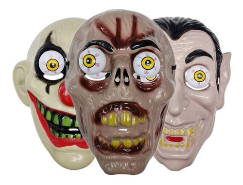 Mascara Zombie Dracula O Payaso Disfraz Halloween Ojos Locos