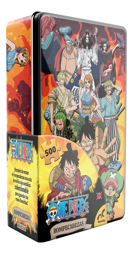 Rompecabezas One Piece 500 Piezas Caja Metálica | Puzzle Anime Luffy Original Fans Coleccionable Regalo Niños Adultos