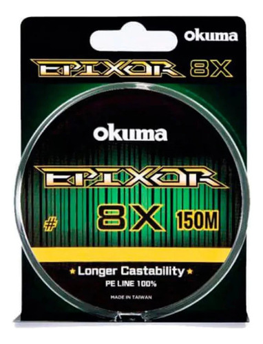 Linha P/ Pesca Okuma Epixor 8x 5 0,34mm Multifilamento 150m