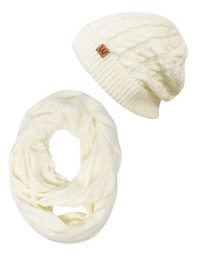 Wrapables® Winter Warm Cable Knit Infinity Bufanda Y Gorro, 