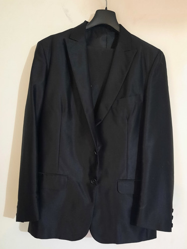 Traje Hombre Color Negro Satinado