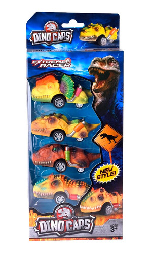 Set X4 Autitos Dinocars Para Niños Divinos  Toystore