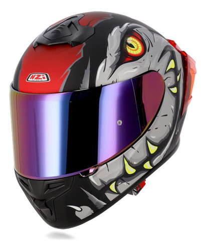 Casco Moto Pista Nzi Trendy Combo Dos Visores En Color Raptor Negro Gris Rojo Mate Diseño Colores Tamaño Del Casco Xxl