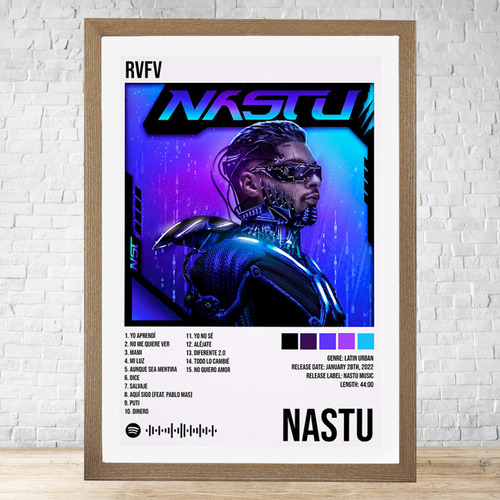 Cuadro Rvfv Nastu 30x40 Con Vidrio Y Marco C306 Marrón Claro Moderno