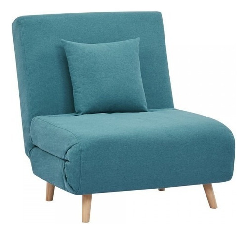 Chilly Sillón Estilo Moderno Convertible Color Aqua Color Turquesa Diseño De La Tela Lino