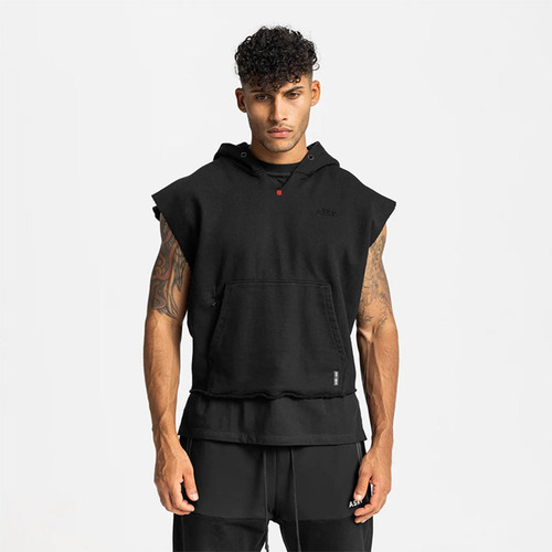 Playera Holgada Sin Mangas Con Capucha Casual De Talla Gran