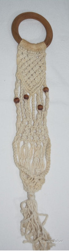 Adorno De Macramé C/argolla De Madera 