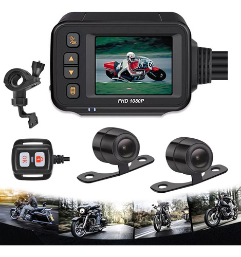 Câmera De Motocicleta De 2 Polegadas Hd 1080p Dvr Dash Cam D