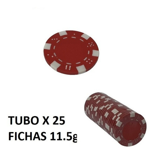 Fichas Póker X 200 U De 11.5gr Lisas 8 Tubos De 25u A