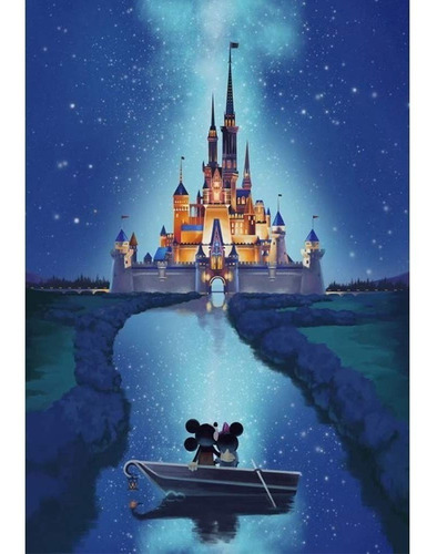 Imagen 1 de 5 de 5d Diamond Painting Castillo Disney Diam Cuadrado 40x50 Cms