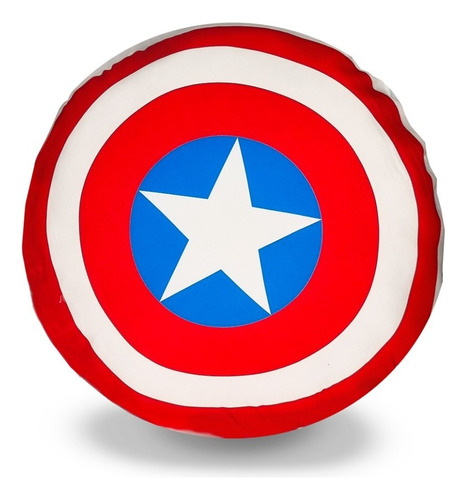 Almofada Escudo Formato Capitão América Marvel Avenger Heroi Cor Azul Desenho Do Tecido Escudo Capitão América