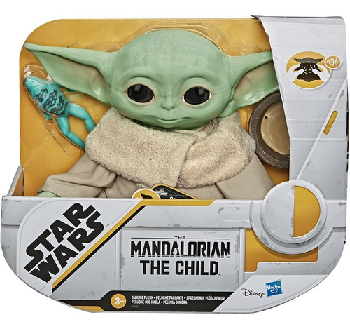 Baby Yoda Star Wars-  Peluche Con Sonido Y Rana. Mandalorian