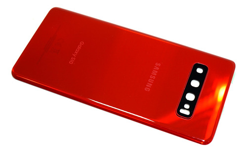 Refaccion Tapa Trasera Para Galaxy S10 G973 Adhesi Rojo Card