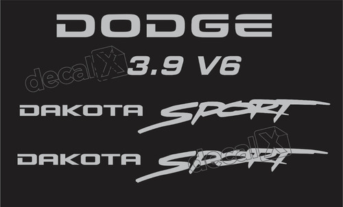 Kit Adesivos Dodge Dakota Sport 3.9 V6 Em Prata Dkt39sp