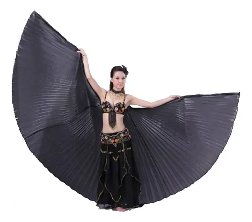 Disfraz De Danza Del Vientre Con Alas De Isis Para Mujer, Incluye Palos Y Bolsa, Largo 140 Cm, Efecto Espectacular