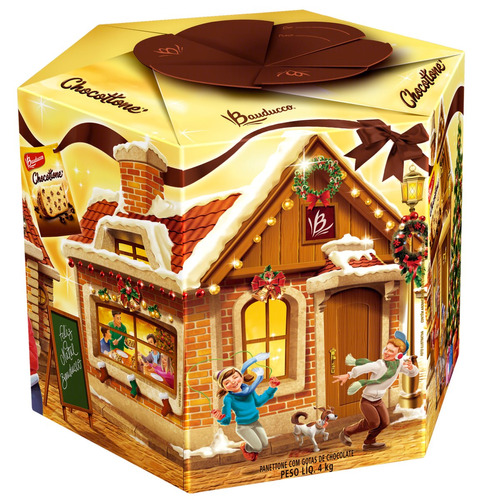 Panettone Com Gotas De Chocolate Bauducco Chocottone Caixa 4kg