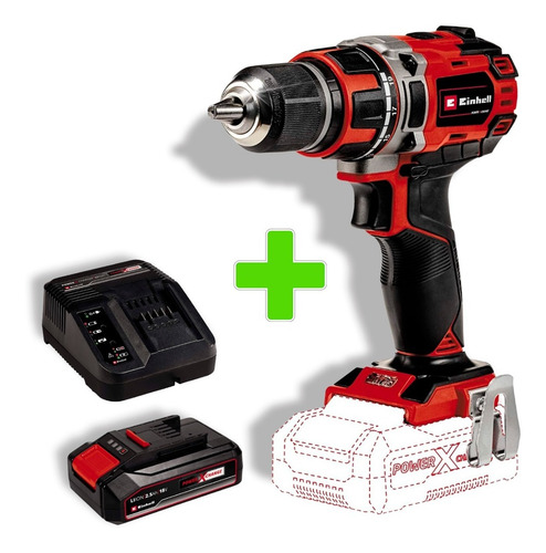 Imagen 1 de 8 de Taladro Percutor Atornillador 18v Brushless + Bateria 2,5amp