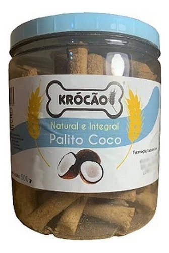 Petisco Palito Coco Krocão Natural E Integral Para Cães 500g
