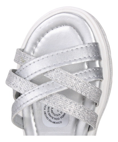 Huarache Sandalia Blasito Niña Plata Hebilla