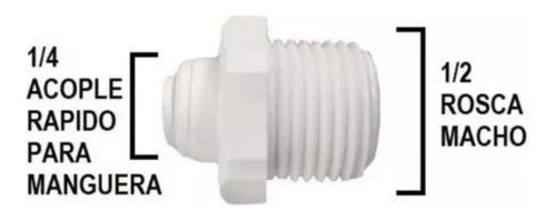 Conector Acople Rapido Filtro Agua Dispenser 1/2 A 1/4 H2sur