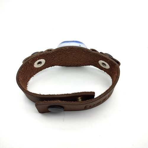 Imagen 5 de 6 de Pulsera Soda Mar Burbuja Cuero Vidrio