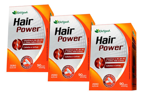 Hair Power Cabelos y uñas - 3 x 90 cápsulas - Katigua