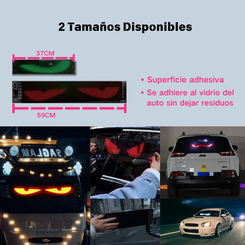 Ojos Led Para Camion Letrero Luminoso Led Programable12x59cm