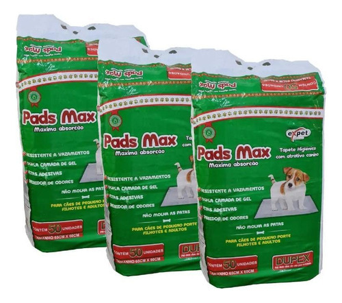 Tapete Higiênico Para Cães Petmax 50un Kit C/3 Pacotes Expet