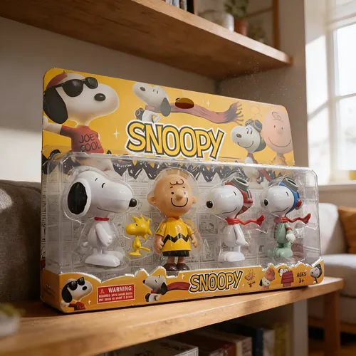 Kit 5 Personagens Snoopy Charlie Brown Colecionável Brinqued