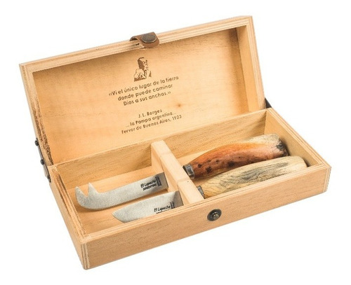 Set 2 Cuchillos Queso Acero Inox Y Madera Piquillin Ariete