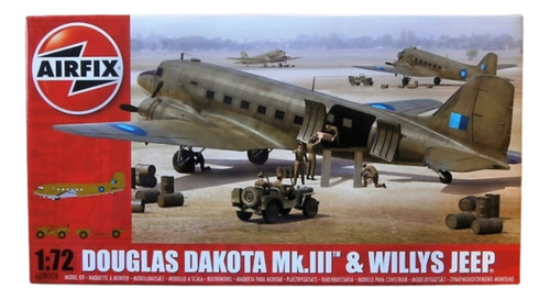 Airfix 1/72 Douglas Dakota& Willys Jeep Maqueta P Armar 9008