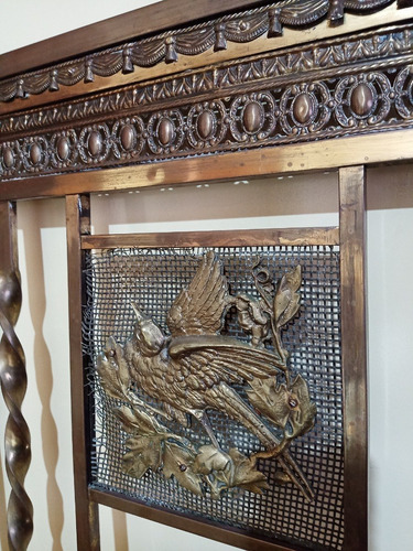 Imagen 2 de 6 de Respaldo Cama Antiguo Bronce 2 Plazas Muy Bueno