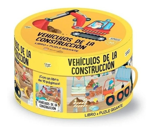 Rompecabezas Puzzle 30 Pzs + Libro Vehiculos De Construccion