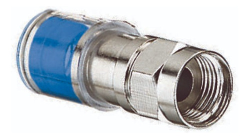Conector De Compresión Rg-6 F Omniconn Azul, 50/frasco Ideal