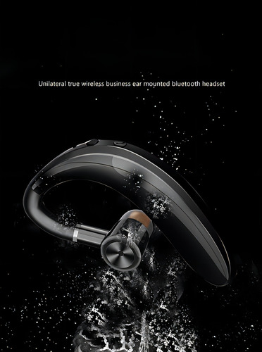 Auriculares inalámbricos montados en la oreja de un solo lado, color negro