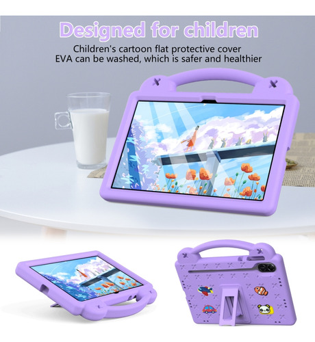 W Funda Eva Para Niños, Color Morado, Para Honor Pad X9