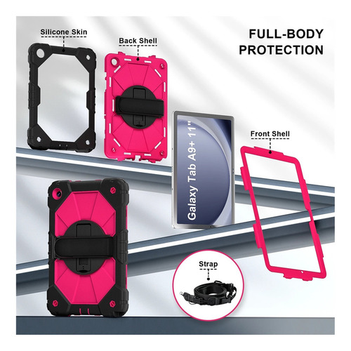 Para Samsung Galaxy Tab A9 Plus Sm Funda Con Correa De Mano