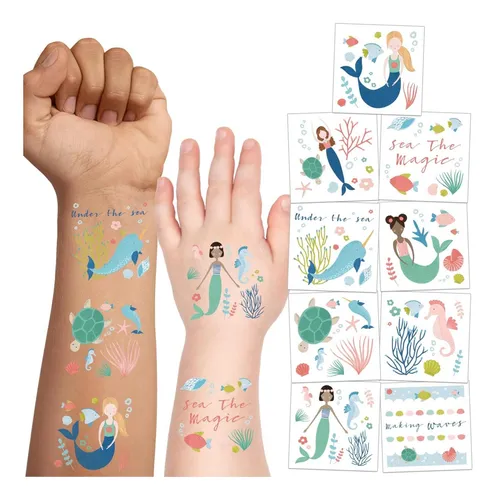 Cheerland Sirena Pegatinas De Tatuajes Temporales Para De De