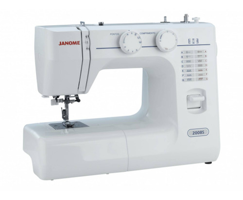 Máquina de costura Janome 2008S branca e azul 110V