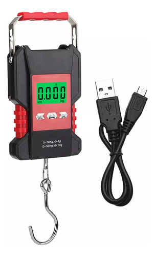 Báscula Electrónica Impermeable Recargable Usb Lcd De 50 Kg.