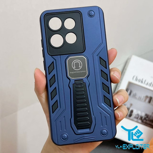 Capa Anti Impacto Reforçada Com Suporte Para Motorola (hry) Azul-marinho G34